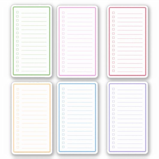 Kleurrijke Checklist Planner Sticker (Voorkant)