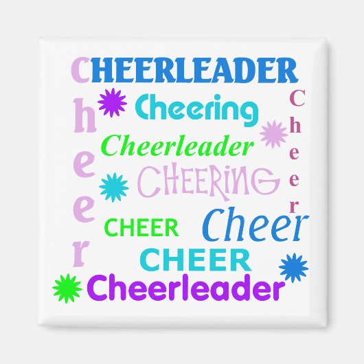 Kleurrijke Cheerleader Magnet (Voorkant)
