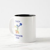 Kleurrijke cheerleading coach tweekleurige koffiemok (Voorkant links)