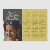 Kleurrijke Cheers 2025 Kalender Nieuwjaar Magneet (Voorkant)