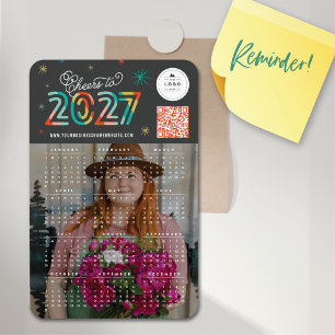 Kleurrijke Cheers voor 2023 Kalender Nieuwjaarsfot Magneet