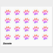 Kleurrijke Cheetah Paw Print Ronde Sticker (Vel)