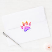 Kleurrijke Cheetah Paw Print Ronde Sticker (Envelop)