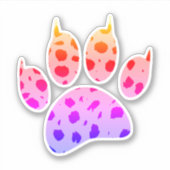 Kleurrijke Cheetah Paw Print Sticker (Voorkant)