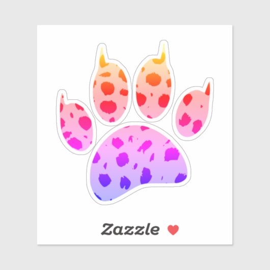 Kleurrijke Cheetah Paw Print Sticker (Vel)