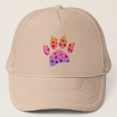 Kleurrijke Cheetah Paw Print Trucker Pet (Voorkant)