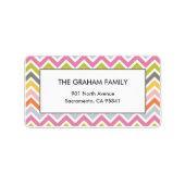 Kleurrijke Chevron Adresetiketten Etiket (Voorkant)