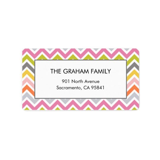Kleurrijke Chevron Adresetiketten Etiket (Voorkant)