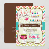 Kleurrijke Chevron Cupcake, Tea Vrijgezellenfeest Kaart (Voorkant / Achterkant)