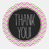 Kleurrijke Chevron Dank u Sticker (Voorkant)