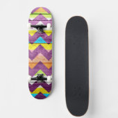 Kleurrijke Chevron Hout Abstract #4 Persoonlijk Skateboard (Voorkant)