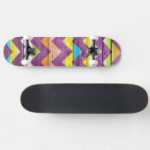 Kleurrijke Chevron Hout Abstract #4 Persoonlijk Skateboard (Horizontaal)