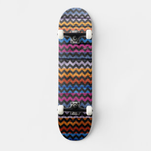 Kleurrijke Chevron Hout Abstract #5 Persoonlijk Skateboard