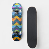 Kleurrijke Chevron Hout Abstract Skateboard (Voorkant)
