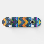 Kleurrijke Chevron Hout Abstract Skateboard (Horizontaal)