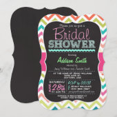 Kleurrijke Chevron krijtbord look Vrijgezellenfees Kaart (Voorkant / Achterkant)
