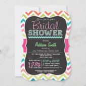 Kleurrijke Chevron krijtbord look Vrijgezellenfees Kaart (Voorkant)