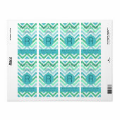 Kleurrijke Chevron Monogram Bruiloft Mini Wijn Lab Etiket (Full Sheet)