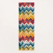 Kleurrijke Chevron Monogram Regenboog Yogamat (Voorkant)