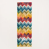 Kleurrijke Chevron Monogram Regenboog Yogamat (Achterkant)