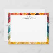  Kleurrijke Chevron Naam Monogram Notitiekaartje (Voorkant)