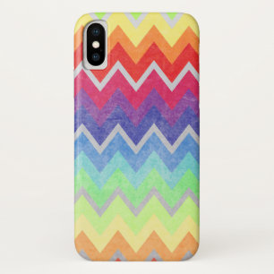 Kleurrijke Chevron patroon Regenboog kleuren iPhone X Hoesje