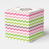 Kleurrijke chevron stripe met chocoladetruffel bedankdoosjes (Voorkant Zijde)