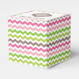 Kleurrijke chevron stripe met chocoladetruffel bedankdoosjes