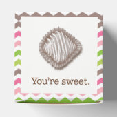 Kleurrijke chevron stripe met chocoladetruffel bedankdoosjes (Bovenkant)