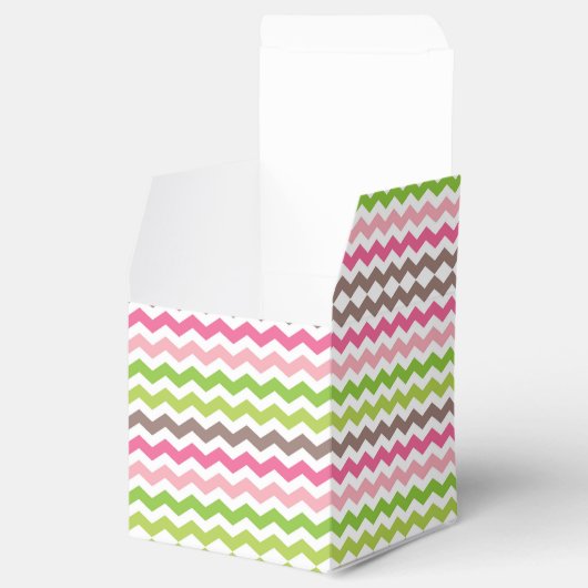 Kleurrijke chevron stripe met chocoladetruffel bedankdoosjes (Geopend)