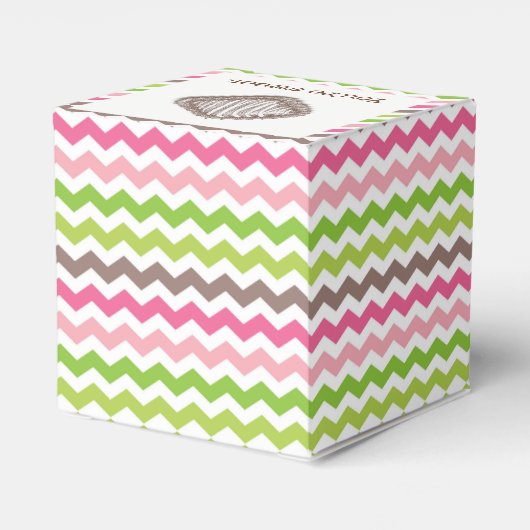Kleurrijke chevron stripe met chocoladetruffel bedankdoosjes (Achterkant)