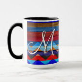 kleurrijke Chevron Stripes op hout #19 Mok (Links)