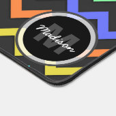 Kleurrijke Chevron Vibrant Koel retro Monogram Bureaumat (Hoek)