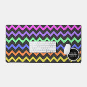 Kleurrijke Chevron Vibrant Koel retro Monogram Bureaumat (Keyboard & Muis)