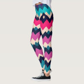 Kleurrijke Chevron Zigzag Patroon Ontwerp Leggings (Links)