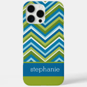 Kleurrijke Chevrons en groene blauwe aangepaste na Case-Mate iPhone Case (Achterkant)