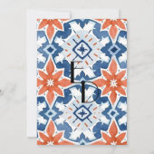 Kleurrijke Chic Abstracte Elegantie Tile Bruiloft Kaart (Achterkant)
