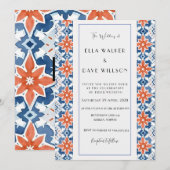 Kleurrijke Chic Abstracte Elegantie Tile Bruiloft Kaart (Voorkant / Achterkant)