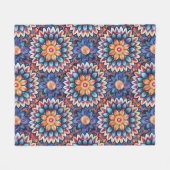 Kleurrijke Chic Boho Mandala Tegel Patroon Fleece Deken (Voorkant (Horizontaal))