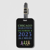 Kleurrijke Chicago Marathon 2023 Custom Text Lugga Bagagelabel (Voorkant (verticaal))