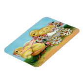 Kleurrijke  Chicks & Flowers Pasen Magneet (Linkerzijde)