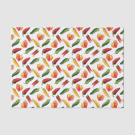 Kleurrijke Chili paprika's Tissuepapier