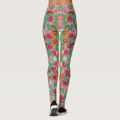 Kleurrijke Chinese Bloem Leggings -  (Achterkant)