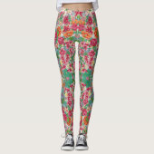 Kleurrijke Chinese Bloem Leggings -  (Voorkant)