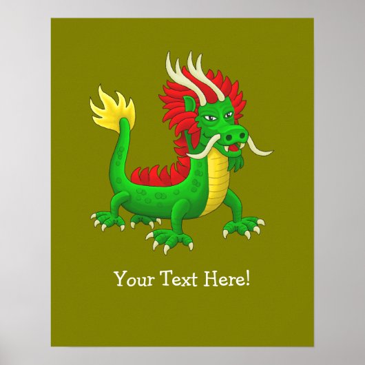 Kleurrijke Chinese Draak Poster (Voorkant)