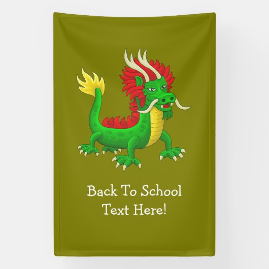 Kleurrijke Chinese Draak Spandoek (Verticaal)