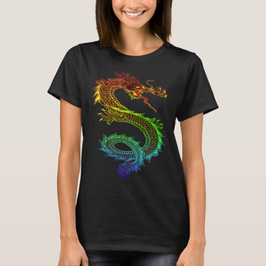 Kleurrijke Chinese Draak T-shirt (Voorkant)