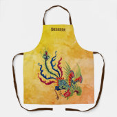 Kleurrijke Chinese Haan Ontwerp Gepersonaliseerd Schort (Voorkant)