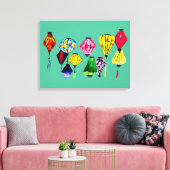 Kleurrijke Chinese lantaarns Canvas Afdruk (Insitu (Woonkamer))