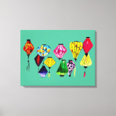 Kleurrijke Chinese lantaarns Canvas Afdruk (Voorkant)
